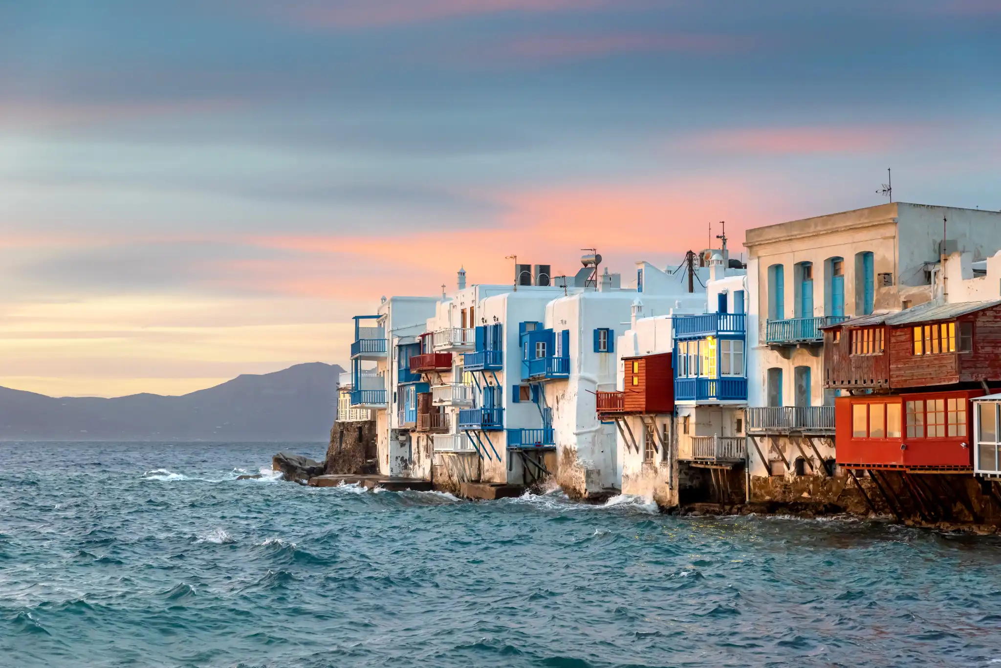 Mikri Venetia in Mykonos and sea